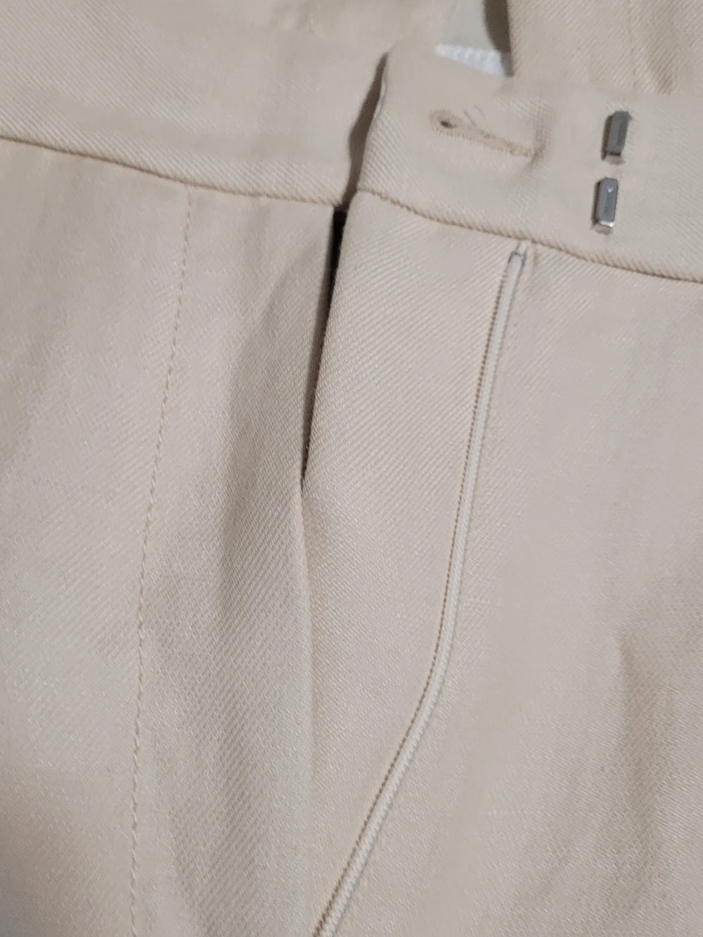 Sandro Cream Collared Utility Jumpsuit Uno Cotton Linen-Blend Twill Pockets M - Picture 5 of 15